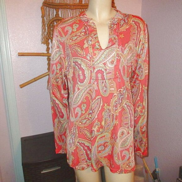 Vtg Winter Silks Tunic Top Size XL Silk Blend Pintuck Long Sleeves Artsy 90s Y2K - Picture 1 of 8